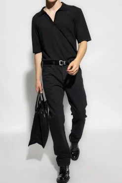 Saint Laurent CZARNY Jeansy ze zwężanymi nogawkami