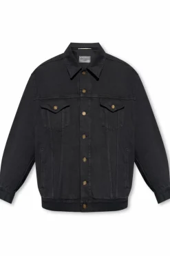 Saint Laurent CZARNY Jeansowa kurtka