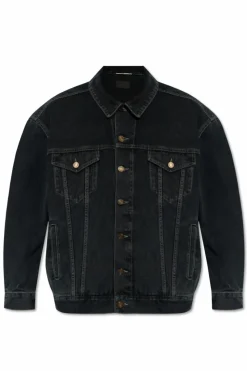 Saint Laurent CZARNY Jeansowa kurtka