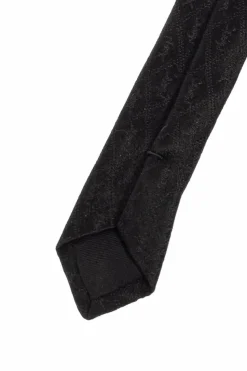 Saint Laurent CZARNY Jedwabny krawat z monogramem