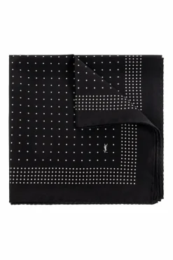 Saint Laurent CZARNY Jedwabna chusta