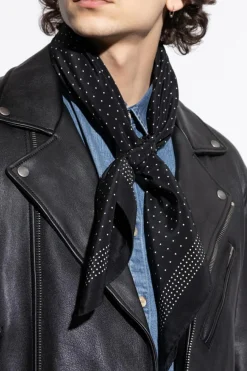 Saint Laurent CZARNY Jedwabna chusta