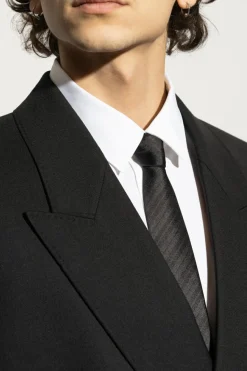 Saint Laurent CZARNY Jedwabny krawat