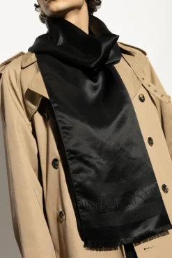 Saint Laurent CZARNY Jedweabny szal