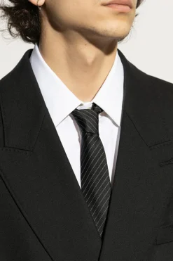 Saint Laurent CZARNY Jedwabny krawat