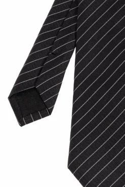 Saint Laurent CZARNY Jedwabny krawat