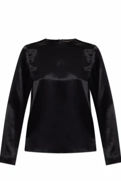 Saint Laurent CZARNY Jedwabny top