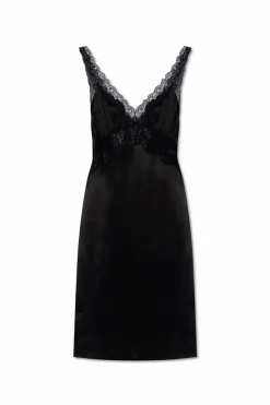 Saint Laurent CZARNY Jedwabna sukienka