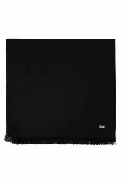 Saint Laurent CZARNY Jedwabny szal