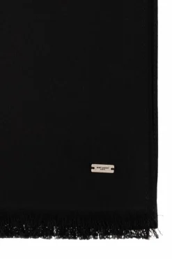 Saint Laurent CZARNY Jedwabny szal