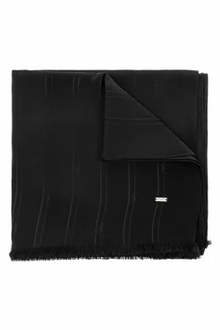 Saint Laurent CZARNY Jedwabny szal