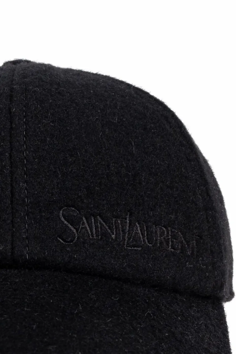 Saint Laurent CZARNY Kaszmirowa czapka z daszkiem