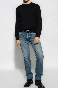 Saint Laurent CZARNY Kaszmirowy sweter
