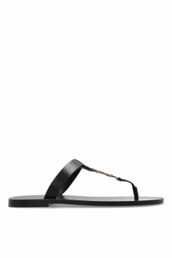 Saint Laurent CZARNY Klapki ‘Cassandre’