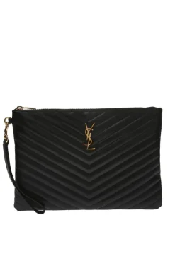 Saint Laurent CZARNY Kopertówka z logo