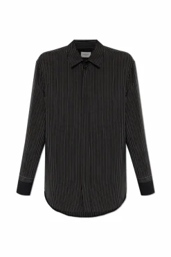 Saint Laurent CZARNY Koszula ze wzorem w prążki