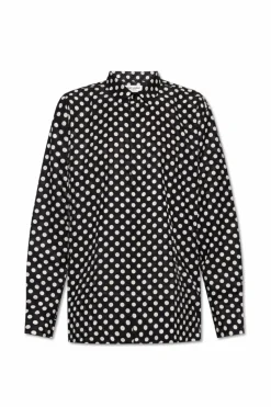 Saint Laurent CZARNY Koszula ze wzorem w grochy