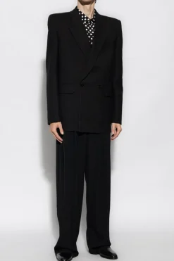 Saint Laurent CZARNY Koszula ze wzorem w grochy
