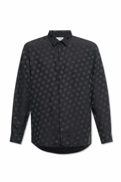 Saint Laurent CZARNY Koszula ze wzorem w grochy