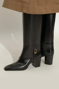 Saint Laurent CZARNY Kozaki `Julia`