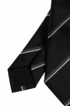 Saint Laurent CZARNY Krawat w paski