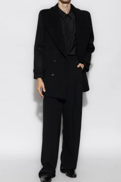 Saint Laurent CZARNY Krótki płaszcz