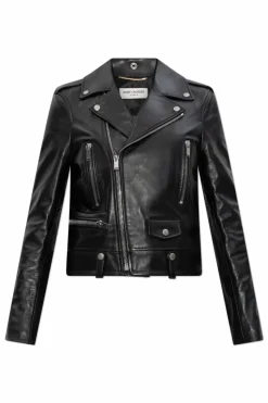 Saint Laurent CZARNY Kurtka typu 'biker'