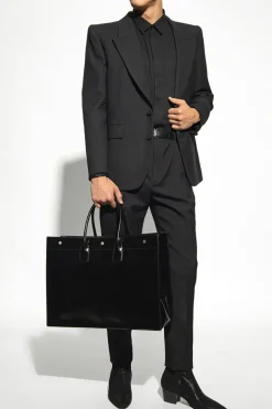 Saint Laurent CZARNY Marynarka ze wzorem w prążki