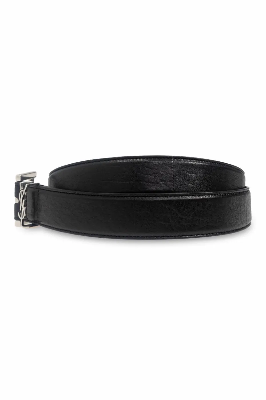 Saint Laurent CZARNY Pasek z logo