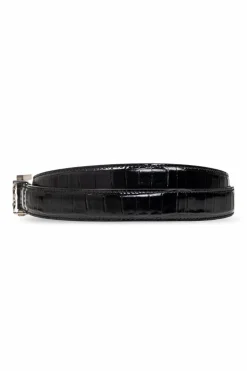 Saint Laurent CZARNY Pasek z logo