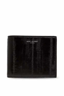 Saint Laurent CZARNY Portfel z logo