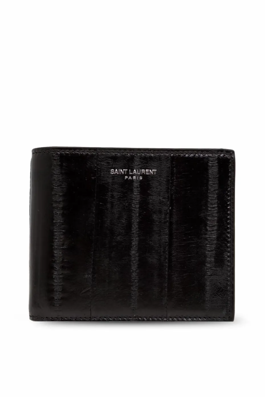 Saint Laurent CZARNY Portfel z logo