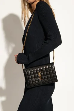 Saint Laurent CZARNY Portfel ‘Cassandre’