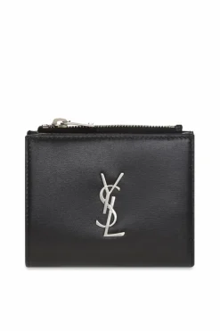 Saint Laurent CZARNY Portfel z logo