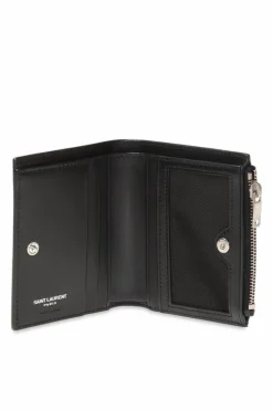 Saint Laurent CZARNY Portfel z logo