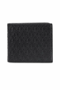 Saint Laurent CZARNY Portfel z wytłoczonym logo