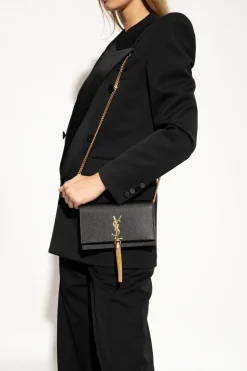 Saint Laurent CZARNY Portfel na łańcuchu ‘Kate’