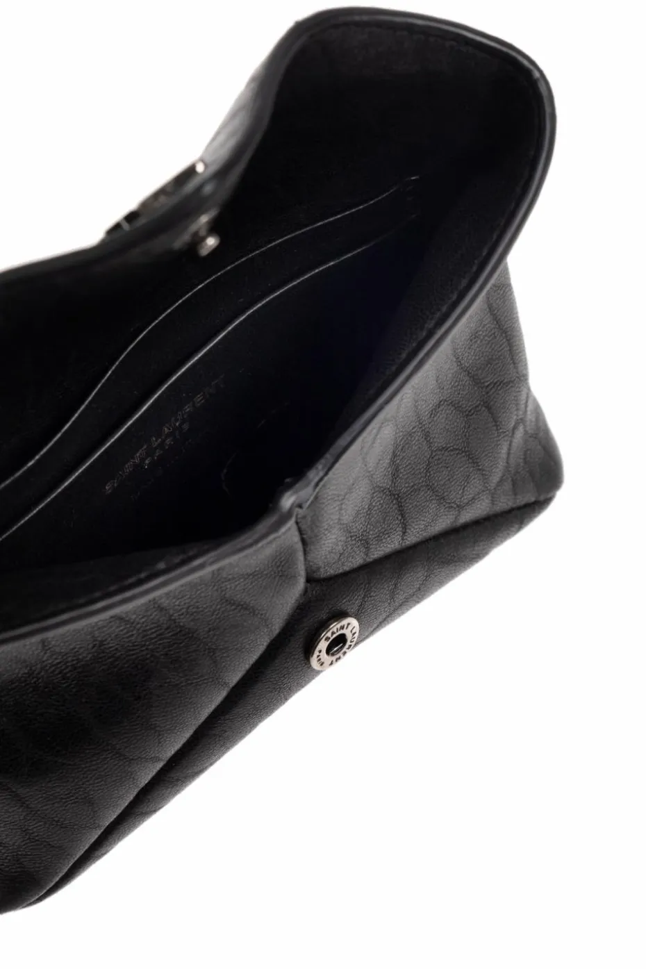 Saint Laurent CZARNY Portfel z jagnięcej skóry
