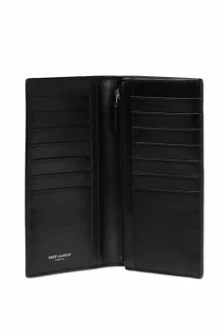 Saint Laurent CZARNY Portfel z logo