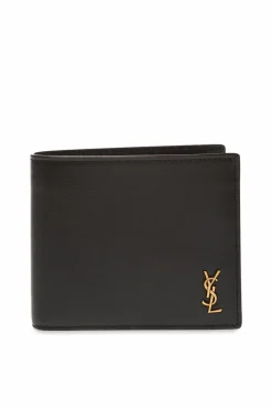 Saint Laurent CZARNY Portfel z logo