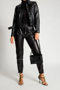 Saint Laurent CZARNY Prążkowany golf