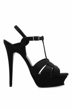Saint Laurent CZARNY Sandały na platformie ‘Tribute’