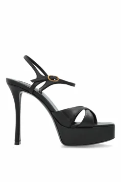 Saint Laurent CZARNY Sandały `Debbie` na platformie