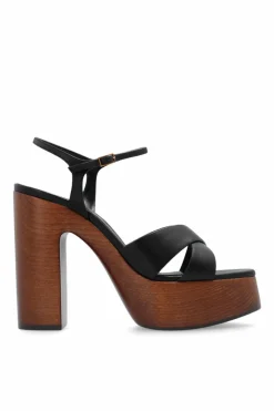Saint Laurent CZARNY Sandały na platformie ‘Bianca’