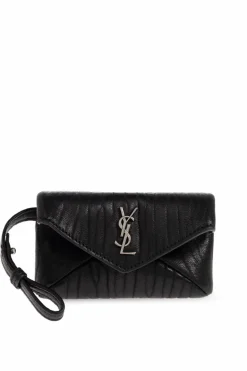 Saint Laurent CZARNY Saszetka z jagnięcej skóry