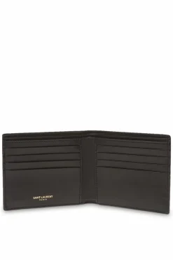 Saint Laurent CZARNY Składany portfel z logo