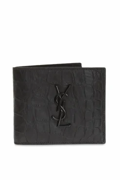 Saint Laurent CZARNY Składany portfel 'Monogram'