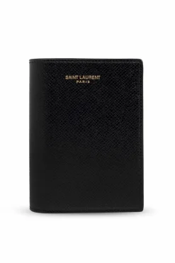 Saint Laurent CZARNY Składany portfel