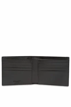 Saint Laurent CZARNY Składany portfel z logo