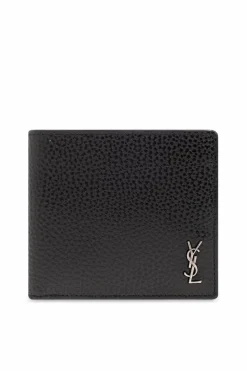 Saint Laurent CZARNY Składany portfel